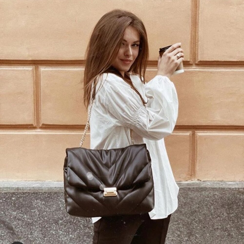 ZARA Quilted Maxi Crossbody Bag - Picture 6 of 14